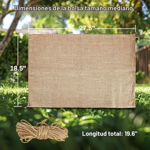 Vista 3 de MAQIHAN Bolsas de arpillera para plantas - 2 sacos grandes de arpillera