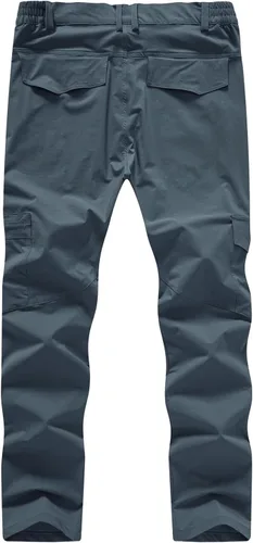Vista 2 de BASUDAM Pantalones cargo de senderismo para hombre, de secado rápido, ligeros, elásticos, resistentes al agua con bolsillos