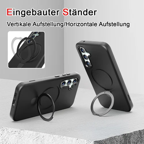 Vista 5 de Funda Magnética Diseñada para Samsung Galaxy S23 FE, con Protector de Pantalla + Protector de Lente de Cámara + Soporte, Funda para Galaxy S23 FE 5G