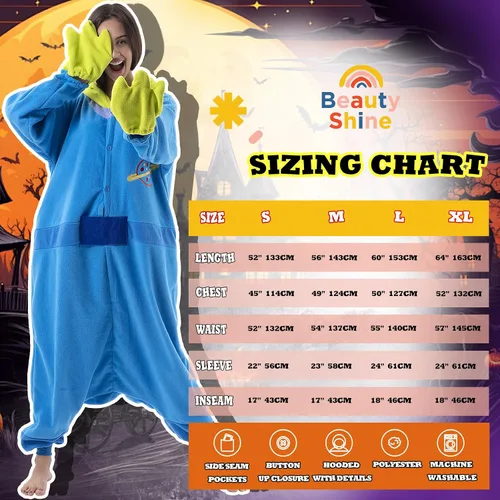 Vista 5 de Beauty Shine - Mameluco unisex para adultos, disfraz de personaje de caricaturas para cosplay, Halloween, Navidad, ropa para dormir o estar en casa