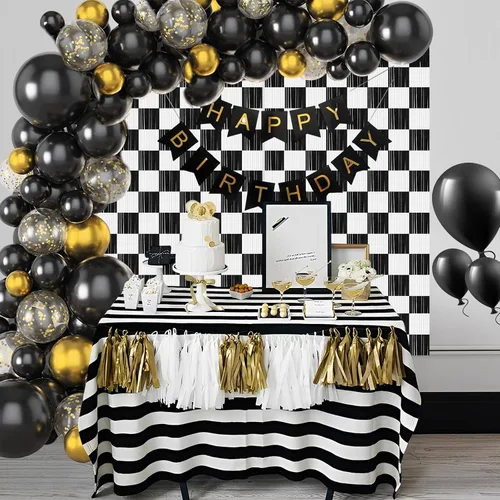 Vista 4 de PintreeLand 2 piezas de cortinas de papel de aluminio con flecos de autos de carreras 3.28x6.56 pies, decoración de telones de fondo de fiesta a