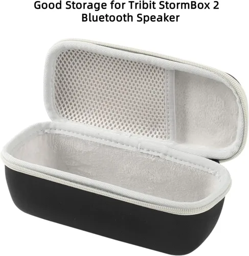 Vista 3 de Funda EVA para altavoz Bluetooth Tribits StormBox 2, funda rígida de transporte con cuerda de mano y mosquetón, a prueba de caídas y resistente al