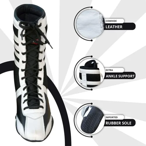 Vista 4 de Zapatos de boxeo profesionales transpirables, zapatos de entrenamiento para adultos y jóvenes, hombres y mujeres, suela de goma antideslizante