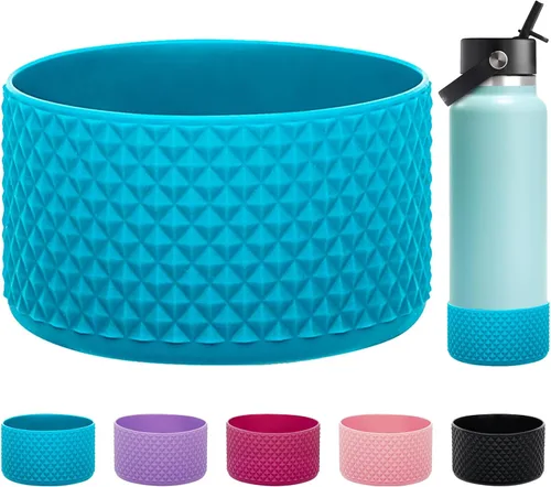 Vista 26 de WK IEASON Base protectora de silicona para botellas Hydro Flask de 12 a 24 onzas de ancho y boca estándar, funda antideslizante para accesorios de 2