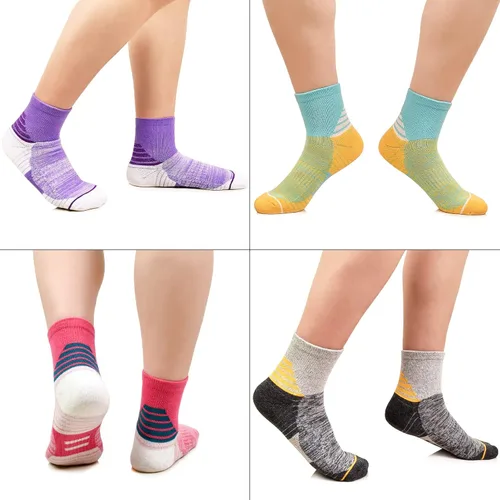 Vista 5 de JWMEET Calcetines atléticos para mujer calcetines acolchados para correr senderismo rendimiento de algodón paquete de 6