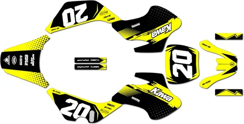 Vista 3 de Kit de gráficos para Kawasaki KDX50 KDX 50 (todos los años), serie Spear azul 09 Mil-Dirt Pit Bike Calcomanías de motocicleta, calcomanía