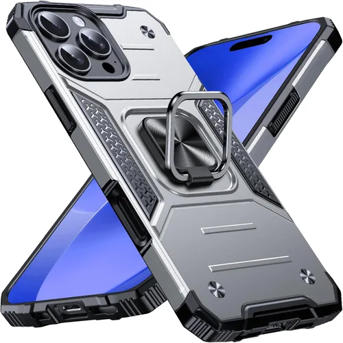 Vista 28 de Anqrp Funda resistente para iPhone 6/7/8/SE/SE2 con soporte de anillo mejorado y agarre, grado militar, a prueba de golpes, resistente y robusta