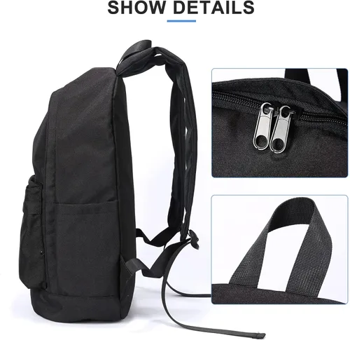 Vista 5 de Mochila escolar ligera, casual, mochila para laptop para hombres y mujeres, mochila de viaje para escuela secundaria, bolsa de libros intermedia