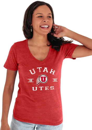Vista 21 de Blue 84 NCAA Camiseta de mujer de tres combinaciones con mascota