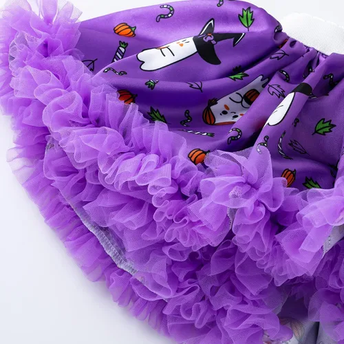 Vista 8 de Traje de falda mameluco de manga corta para niña