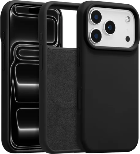 Vista 487 de Funda magnética de silicona para iPhone 13 Pro, color blanco antiguo [Compatible con Magsafe] [Forro de microfibra suave antiarañazos], funda