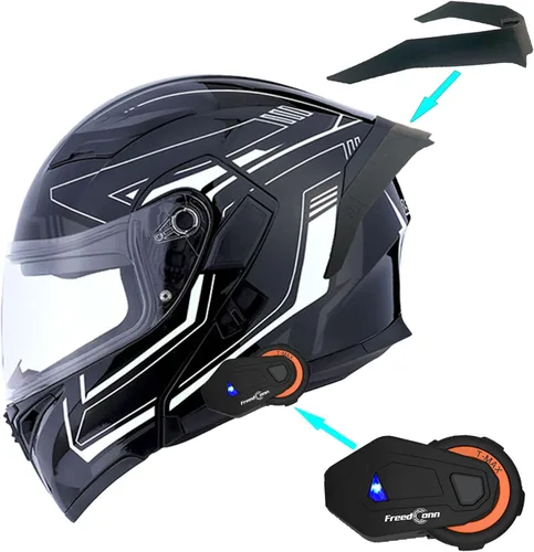 Vista 7 de 1Storm Casco modular de cara completa para motocicleta con doble visera abatible, protector solar: HB89