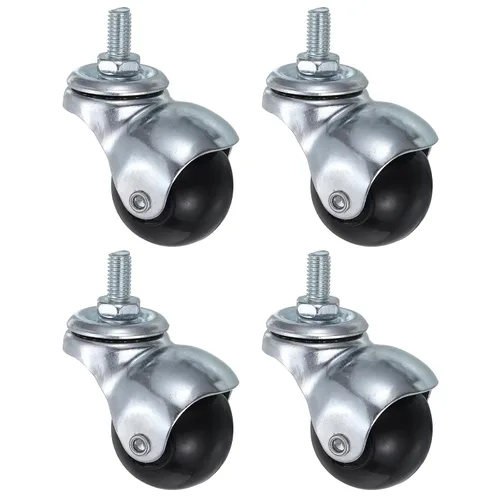 Vista 9 de uxcell - 4 ruedas de bola de 1.5 pulgadas con eje roscado, ruedas giratorias de 360 grados para muebles, tono bronce