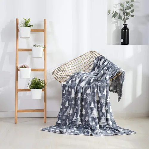 Vista 3 de Valerian - Manta de terciopelo de lujo súper suave y ligera con estampados de felpa - Decoración del hogar para todo el año, manta cálida
