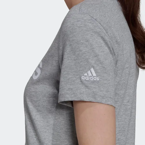 Vista 3 de adidas Camiseta básica con logotipo delgado para mujer