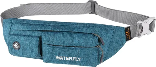 Vista 23 de WATERFLY Riñonera para Mujeres y Hombres Resistente al Agua Pequeña Bolsa de Cintura Delgada con 4 Bolsillos Bolsa Cruzada Ligera para el Pecho que