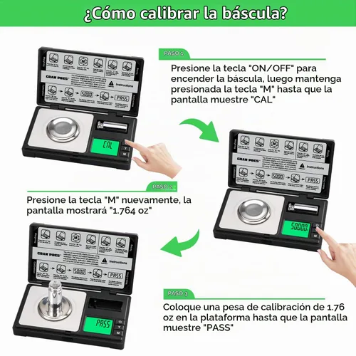 Vista 4 de GRAM PRES Escala de miligramo de alta precisión, 50g/0.001g, báscula digital mini de bolsillo, báscula de mg para pesar polvos, joyas, medicina