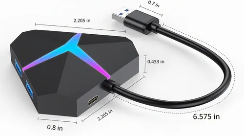 Vista 6 de Hub USB A, transferencia de datos de alta velocidad USB3.0 5Gbps, diseño