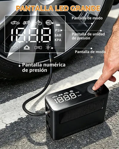 Vista 9 de Paddle Board Electric Pump 150PSI, 4X Faster Rechargeable SUP Pump, Inflator Deflator, Auto Off Portable Air Compressor for Tires, Bikes