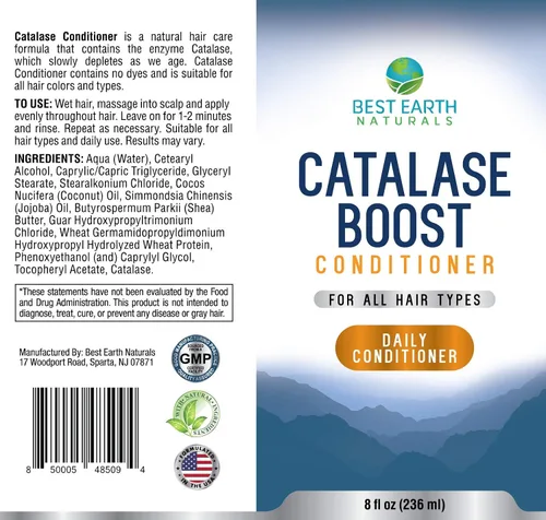 Vista 4 de Best Earth Naturals Acondicionador de fórmula Catalase para apoyar la vitalidad y la salud del cabello para mujeres y hombres, 8 onzas líquidas