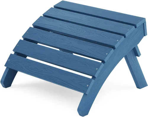 Vista 21 de MXIMU Taburete otomano plegable Adirondack para exteriores: Taburete de plástico HIPS para patio, fácil montaje, reposapiés para todo tipo de clima