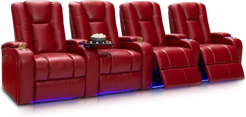 Vista 16 de Seatcraft Serenity - Asiento de cine en casa, fila negra de 3 Negro