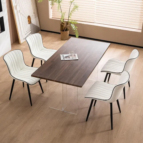 Vista 34 de YOUNUOKE - Juego de 2 sillas de comedor modernas de mediados de siglo azul total