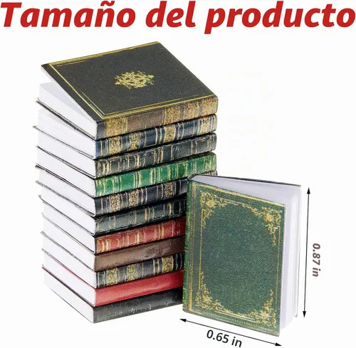Vista 2 de Skylety 24 piezas de libros en miniatura para casa de muñecas a escala 1:12, libros variados para casa de muñecas en miniatura, accesorios para casa