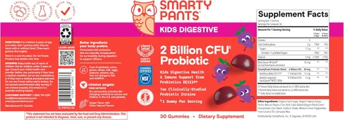 Vista 13 de Gomas probióticas SmartyPants para niños para la salud digestiva: suplemento de apoyo a la salud intestinal e inmunidad con 2 mil millones de CFU