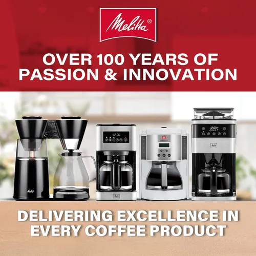 Vista 5 de Melitta Aroma Enhance - Cafetera de goteo de 10 tazas, automática y programable, capacidad de 96 onzas con 5 filtros de café, color blanco