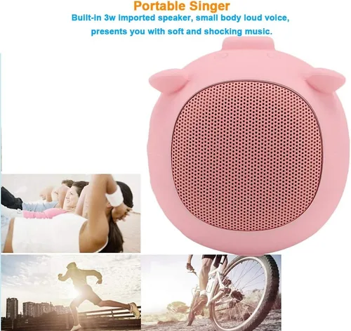 Vista 8 de Lindo altavoz Bluetooth, bonito cerdo mini altavoz portátil Bluetooth 5.0 micrófono integrado para decoración de escritorio, hogar, viajes, saliente