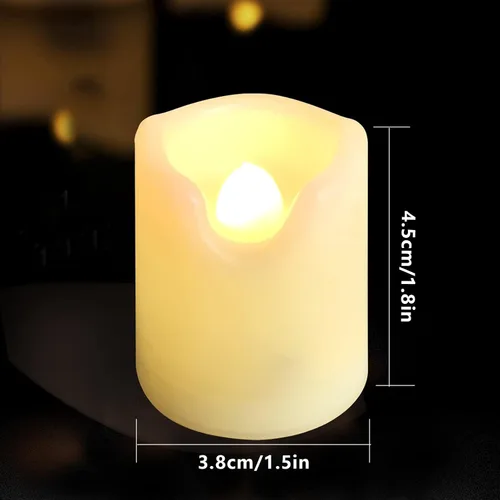 Vista 2 de CANDLE CHOICE Velas votivas sin llama, temporizador remoto, parpadeante, funciona con pilas, luces LED eléctricas, para Halloween, calabaza