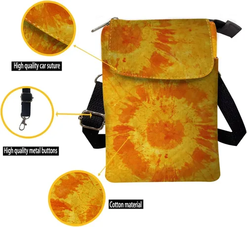 Vista 5 de Uourmeti Cartera de lona para teléfono con correa, bolso pequeño de viaje para mujer