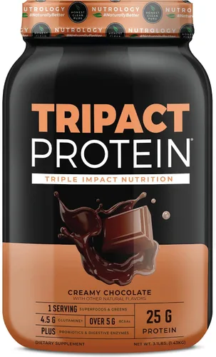 Vista 11 de Nutrology TRIPACT Proteína en polvo – Batido de reemplazo de comidas 7 en 1 con proteína de suero en polvo alimentado con hierba, guisante, arroz