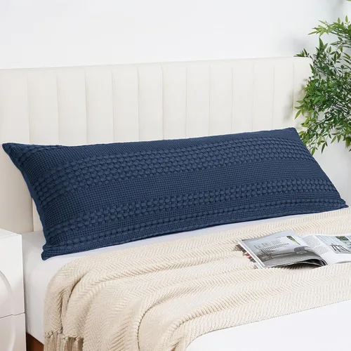 Vista 61 de PHF Fundas de almohada 100% algodón con tejido de gofre de 24 x 24 pulgadas, paquete de 2 fundas cuadradas para decoración elegante del hogar, sin
