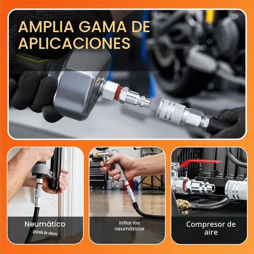 Vista 6 de GASHER Enchufe de aire industrial macho NPT de 1/4 pulgadas, tapones neumáticos 300PSI (paquete de 20)