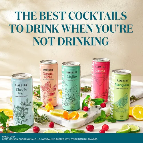 Vista 8 de Naked Life Bebidas sin alcohol, Classic G&T - Licores sin alcohol bajos en calorías con cero azúcar - Latas de 8.4 onzas líquidas, paquete de 4