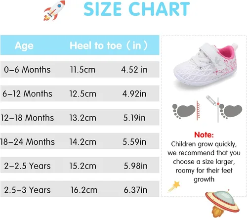 Vista 7 de FEETCITY Zapatillas de bebé para niños y niñas, zapatos de primera caminata, zapatos de cuna para recién nacidos, zapatos de meter