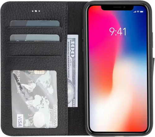 Vista 108 de HARDISTON Compatible con iPhone 7 Plus / 8 Plus Funda Cartera, Hecha a Mano de Cuero Genuino, Funda Magnética Desmontable con Tapa Abatible