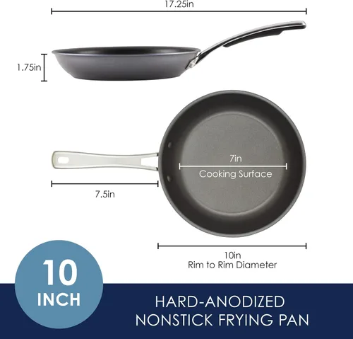 Vista 4 de Rachael Ray Cook + Create Sartén para Freír Anodizada Dura Antiadherente, 10 Pulgadas - Negro