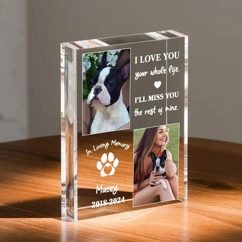 Vista 22 de Nazenti Bloque de fotos acrílico personalizado, Regalos de fotos de aniversario, Regalo de foto personalizado, Regalos de Navidad para él, Ella