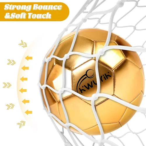 Vista 6 de Balón de fútbol de talla 3, 4, 5, con purpurina rosa, dorado, morado, con bomba, pelota de fútbol juvenil para niños pequeños, balón de fútbol