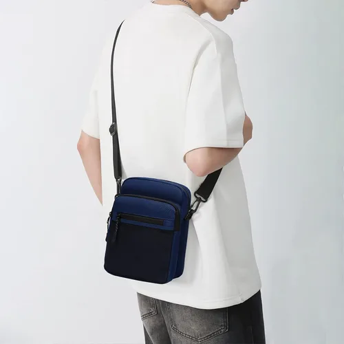 Vista 3 de Lohol Bolso bandolera pequeño para hombres y mujeres, resistente al agua, ajustable, bolso bandolera para viajes y deportes