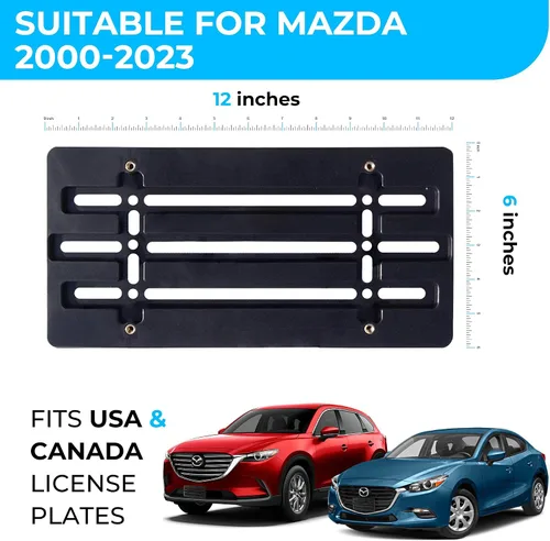 Vista 2 de Soporte de placa de parachoques delantero para Mazda 2000-2025, 2026, juego de soportes de placa con 6 tornillos únicos y kit de llave, kit