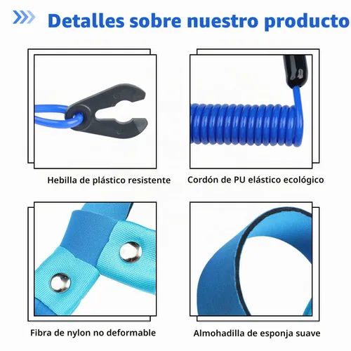 Vista 5 de Cordón de interruptor de apagado con correa de muñeca para barco Azul