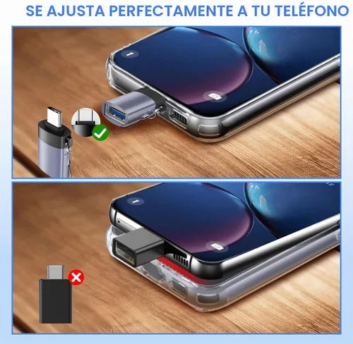 Vista 4 de Adaptador USB a USB C, USB C macho a USB 3.0 hembra, Paquete de 2, convertidor de cargador C hembra a A macho compatible con Apple Watch Ultra 8 9