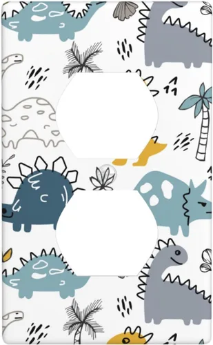 Vista 76 de Cubierta decorativa para interruptor de luz de dinosaurio, placa de pared para dormitorio, habitación de niño, decoración del hogar Lindo dinosaurio.