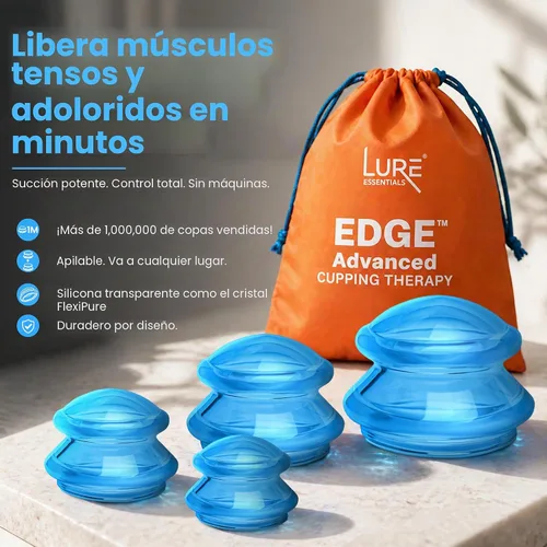 Vista 8 de Juego de terapia de ventosas de silicona, tazas de masaje profesional para terapia de ventosas, kit de 4 tazas para masaje, liberación miofascial