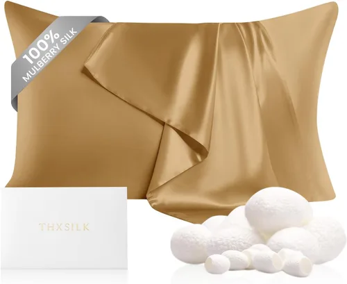 Vista 42 de THXSILK Funda de almohada 100% seda de morera para la salud del cabello y la piel, funda de almohada suave y lisa de 22 momme con cremallera oculta