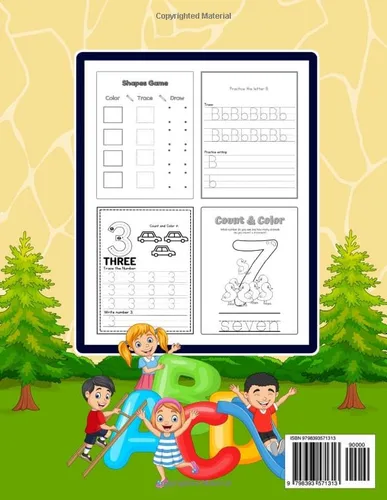 Vista 2 de ABC Tracing Workbook For Kids Handwriting Practice Workbook ,Trace Letters, Numbers And Shapes. Perfect For Pre-schoolers And Toddlers to Learn How